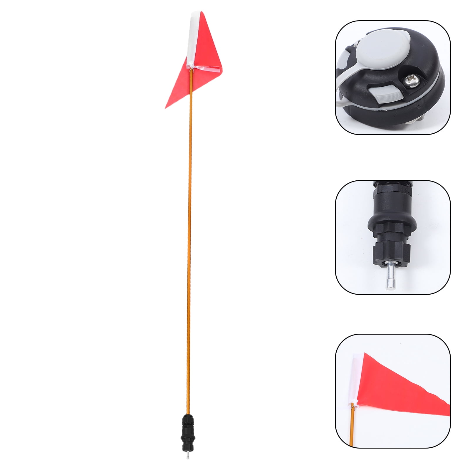 Raindrops 2 Sets of Professional Safety Flag Multi-function Flag Pole Warning Kayak Flag Boat Accessory