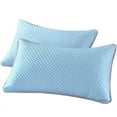 thumbnail image 2 of Cooling Pillowcases - 2 Pack, Cool Pillow Cases for Hair and Skin, Breathable Bedding for Summer and Hot Sleepers, Zippered Pillow Covers(Blue, Queen), 2 of 3