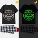 thumbnail image 1 of Pijama familiar luminoso a juego para Navidad, conjunto de pijama corto negro, miembro orgulloso de la lista traviesa, 2023, 1 of 3