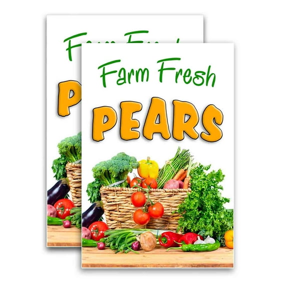 Farm Fresh Pears (24" X 36") Vinyl Decal Only (Pack of 2) |Sign|Sticker|Poster