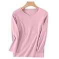 thumbnail image 6 of Miqool Womens Long Sleeve Thermal Shirts Casual V Neck Soft Stretchy Breathable Lightweight Base Layer Underwear Top, 6 of 6