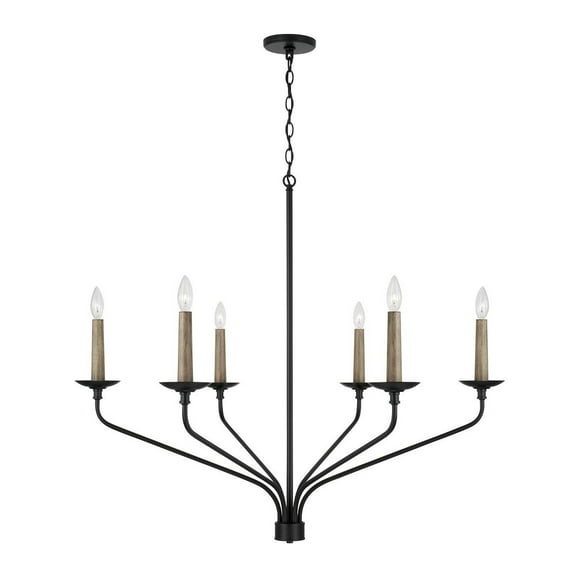 Capital Lighting 451562 Wilder 6 Light 41" Wide Taper Candle Style Chandelier - Black