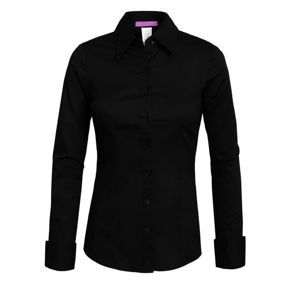 Women's Black Collared Shirts