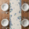 thumbnail image 6 of Easter Table Runner - 48 Inch Long, Kitchen Dining Table Runner Dresser Scarves, Spring Rabbit Blue Botanical Flowers Farmhouse Farmhouse Decor for Coffee Tables Wedding Party Banquet, 6 of 8