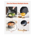 thumbnail image 6 of 19 Piece Pots and Pans Set, Granite Nonstick Cookware, Induction Compatible, Kitchen Cookware Set with Lids & Protectors, Black, 6 of 7