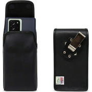 Turtleback Holster Made for Note 20 Ultra w/OB Defender, Vertical Black Leather Pouch with Heavy Duty Metal Rotating