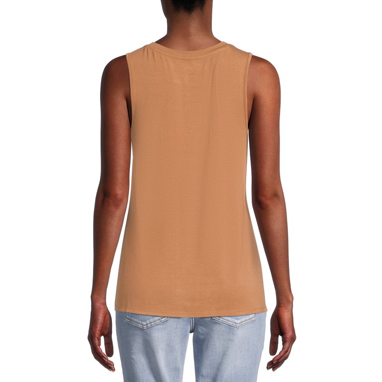 Time and Tru Women's Shirred Shoulder Tank Top - Walmart.com