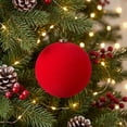 thumbnail image 2 of 4-Count Red Velvet-Feel Shatterproof Christmas Ornaments, 4.5", by Holiday Time, 2 of 5