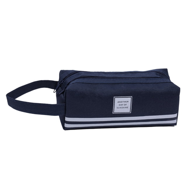 Estuche de lápices doble con mango creativo de gran capacidad de PVCS, bolso de papelería Simp