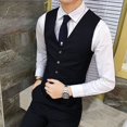 thumbnail image 1 of Chaleco de traje para hombre Chaleco de traje para hombre Chaleco de vestir de negocios de corte entallado para hombre Chaleco de vestir para trabajo, 1 of 5