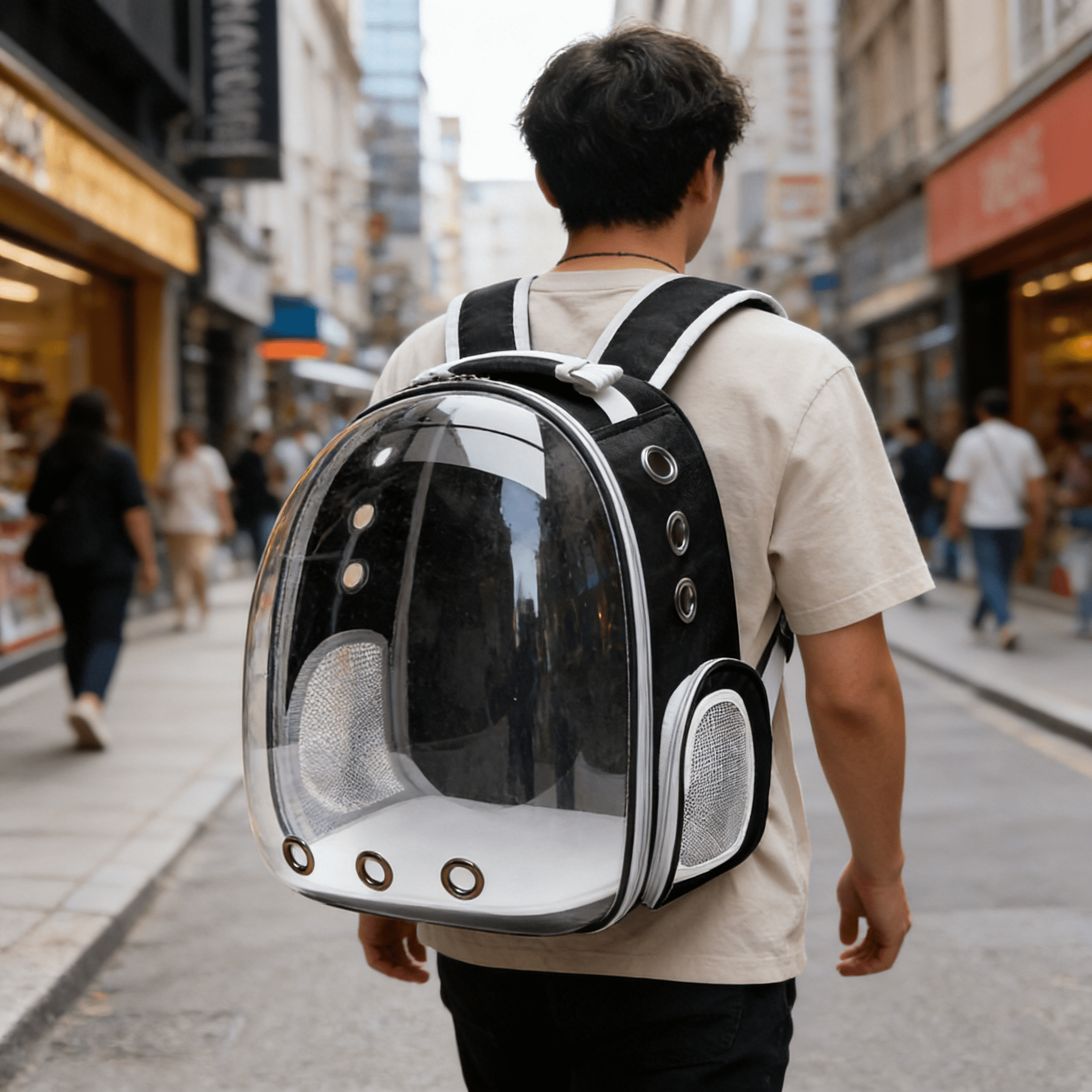 GASTROPOD 2026 New Waterproof Cat Backpack Carrier,Bubble Carry Bag,Portable Ventilated for Travel,Hiking,Outdoor,Vet Visits,Commute,Black