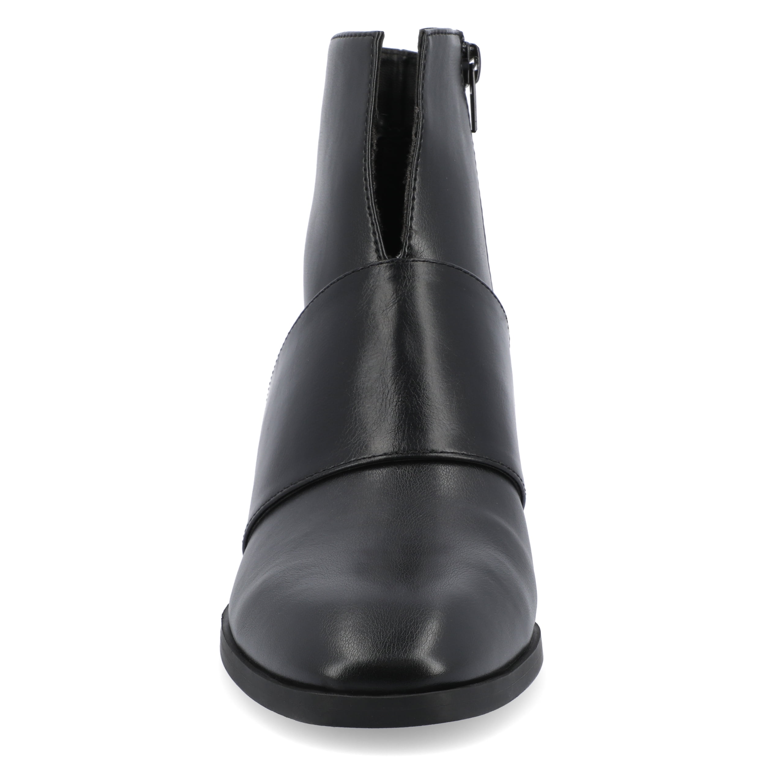 Journee Womens Kyler Two Tone Square Toe Booties