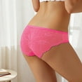 thumbnail image 2 of PMVFHDE Solid Color Lace Low Rise Panties For Women Comfortable Breathable Triangle Briefs Cute Japanese Style Plus Size Daily Wear Hot Pink,XL, 2 of 4