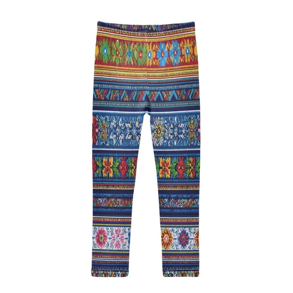 Girl's Legging Full-Length Colorful Print Tights For Dance Gym Everyday Wear Cultural Motifs