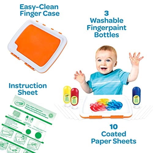 Est. Pintura de Dedos Lavable Crayola, Pinturas Niños sin Desorden, Regalo Niños, 56ml