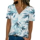 thumbnail image 2 of Ichuanyi liquidación femenina impresión casual impresión de manga corta tops tops en v con cuello ICHUANYI WER2023081601849, 2 of 5