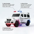 thumbnail image 3 of Electric Stunt Police Car Toy with Auto-Opening Doors, Realistic LED Lights & Siren Sounds, Battery Operated Law Enforcement Vehicle for Kids 3+, G Wagon Police Car Model (White), 3 of 6