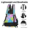thumbnail image 3 of Pickleball Bag with Padded Back, Tropical Floral Multicolor Multi-Compartment Paddle Backpack, Lightweight Nylon Sports Bag for Men & Women, 3 of 7