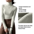 thumbnail image 3 of Camisas de manga larga con cuello alto para mujer, jerséis casuales ajustados y ajustados, camisetas con capas, 3 of 6