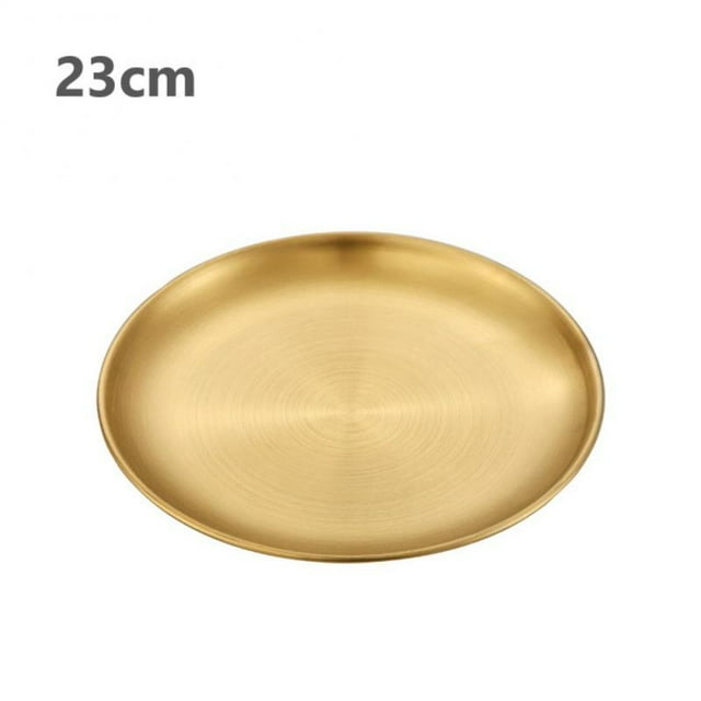 Bone Plates Dessert Plate Dishes Reusable Stainless Steel Dinner Plates Unbreakable Dinner Plates Plastic Dinner Dishes Style J Gold Matte