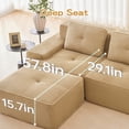 thumbnail image 4 of 80.3" Modern L-Shaped Modular Sectional Sofa, 2-Seater Couch with Deep Seat for Living Room, 1 Ottoman, Beige, 4 of 12