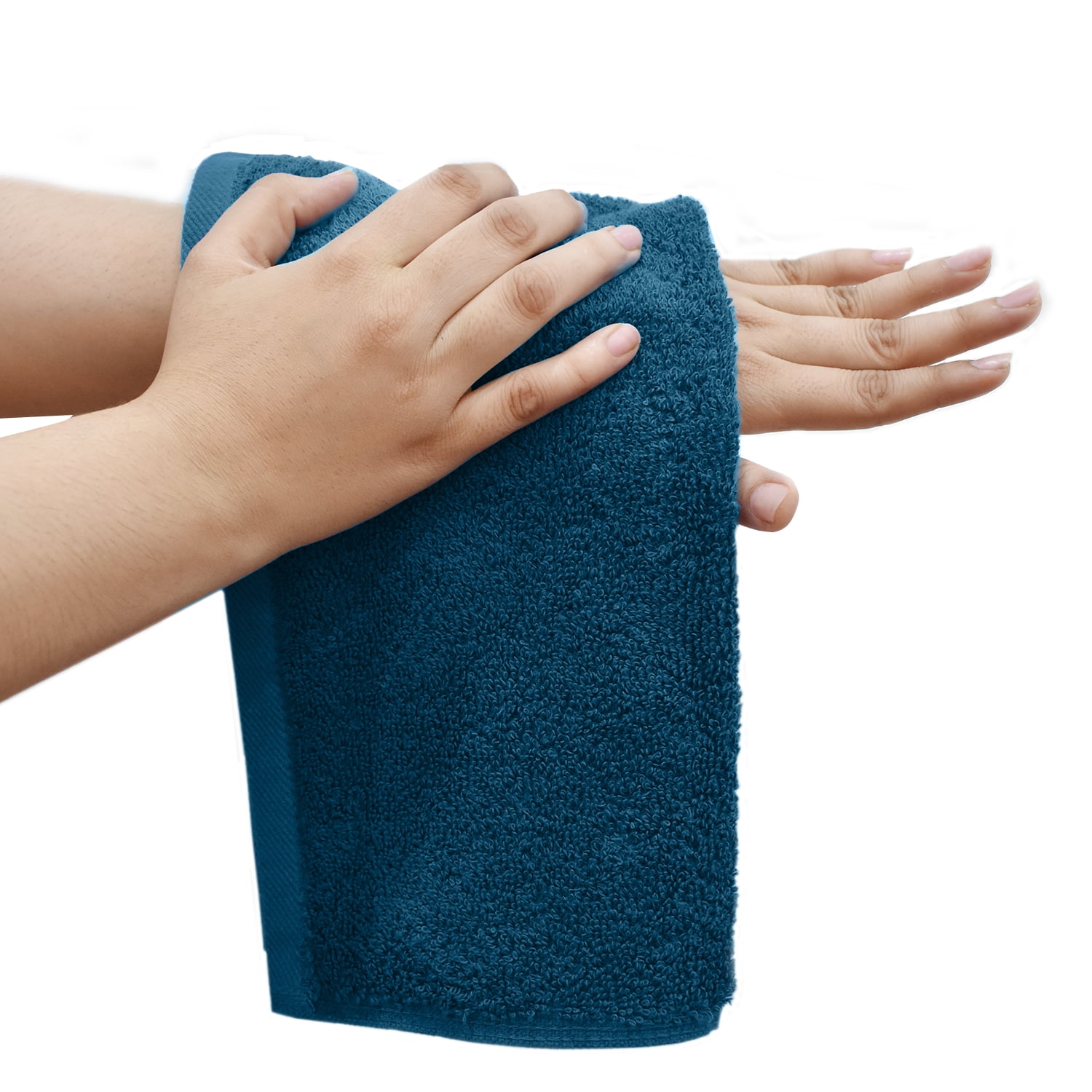 Dan River Washcloth for Face 12 pack Soft Absorbent and Quick Drying Durable Cotton Face Towel - Blue