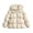 Beige, variant on Faraee Girls Hooded Puffer Jacket Ruffle Collar Zip Up Lightweight Warm Winter Coat Windproof Outerwear for Little Girl 2‑8Y