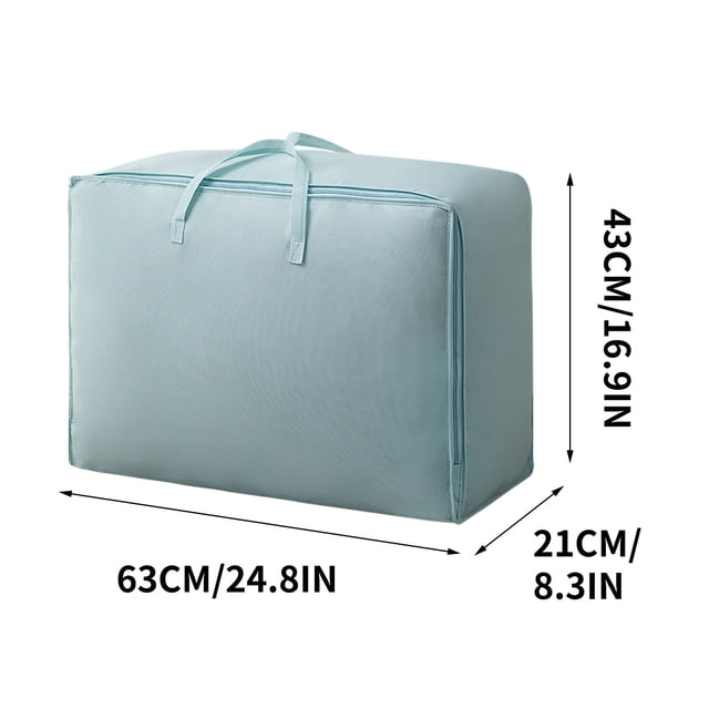 Pompotops Large Capacity Clothes Storage Bag Organizer With Reinforced Handle Thick Fabric For Comforters, Blankets, Bedding, Foldable With Sturdy Zipper, Clear Window Clearance