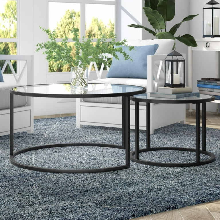 Round glass coffee table nest deals