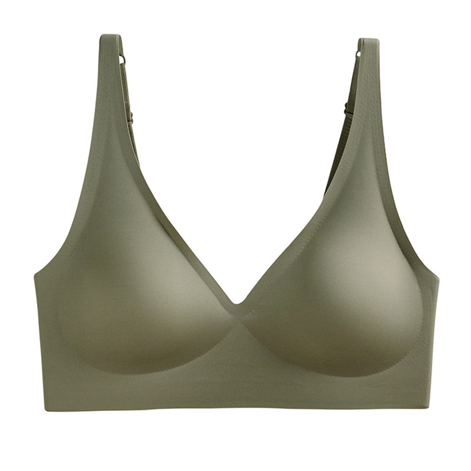 Strapless Push up Bras for Women Lingerie Traceless Solid Color Sleeping Shapermint  Bra for Womens Wirefree Beige L 