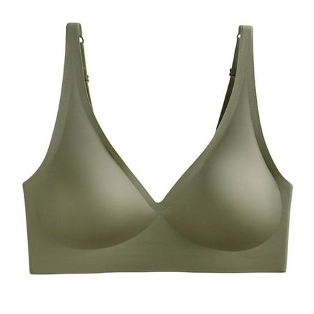 Blphud Women Lingerie Strapless Bra for Plus Size Women Women Sexy Lingerie Comfortable Traceless Sports Underwear Solid Color Sleeping Bra Sports Bras for Women Soft Lingerie Green L