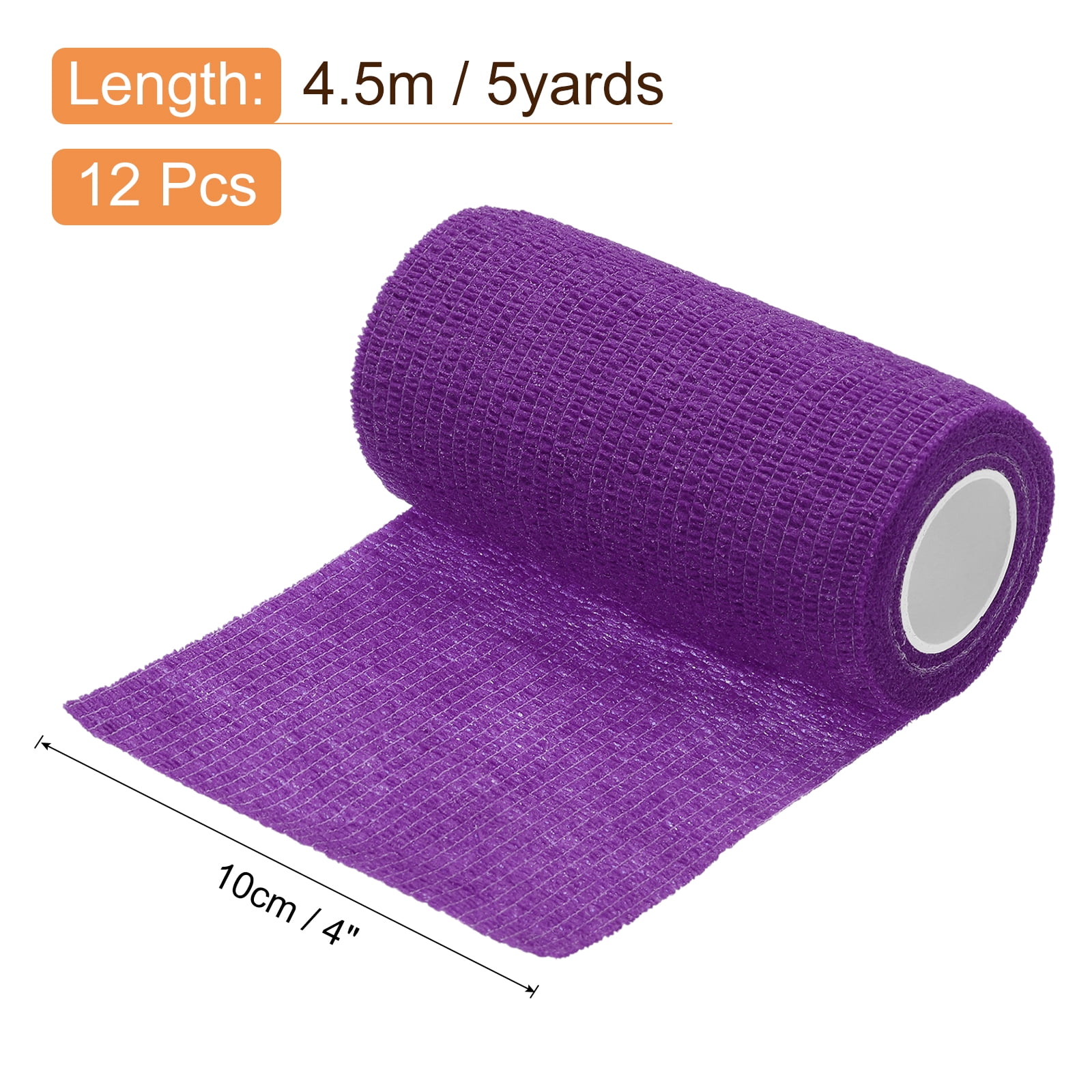 12 Pack Elastic Cohesive Bandage Wrap 4 Inch x 5 Yards Breathable Self Adhesive Athletic Tape Roll Purple