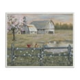 thumbnail image 5 of Stupell Industries Blossoming Trees Birds Perched Country Farm Fence Painting White Framed Art Print Wall Art, Design by Pam Britton, 5 of 5