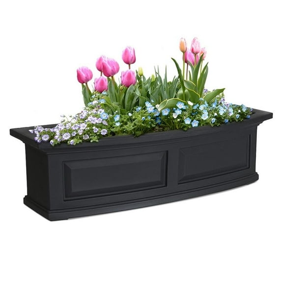 Pemberly Row 3ft Weatherproof Traditional Plastic Window Box in Black