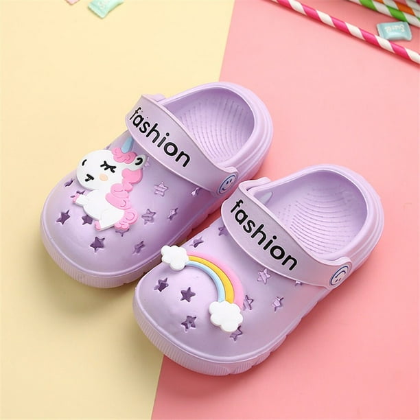 Zapatos con agujeros para niños de Disney, zapatillas de interior para bebés con dibujos animados para niños, sandalias congeladas de princesa para niñas, plantilla 160 de 15,8 cm Gao Jinjia LED