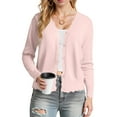 thumbnail image 6 of idosla Women's Long Sleeve V-Neck Button Down Cardigan Knit Shrugs Sweater (Red, L), 6 of 9