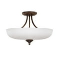thumbnail image 2 of Chapman - Three Light Semi-Flush Mount, Burnished Bronze Finish with Soft White Glass, 2 of 2