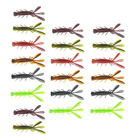 20Pcs Soft Lures Floating Shrimp Fishing Baits Wobblers for Trout Shrimp Swimbait Lures with Fish Attractant
