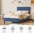 thumbnail image 5 of 4 Ever Winner Twin Upholstered Platform Bed Frame with Adjustable Button Tufted Headboard, Blue, 5 of 8