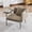 Khaki, variant on Pawverly Leisure Lounge Chair with Attached End Table, Upholstered Single Sofa Chair with Pillow and Storage Pocket for Small Spaces, Modern Relaxing Chair Dark Gray