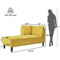 thumbnail image 2 of 65"Modern Fabric Chaise Lounge Couch for Bedroom,Office,Small Living Room & Apartment(Left Armrest), 2 of 9