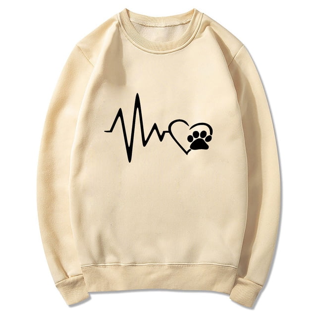 Amzcrzy Sweat-Shirt pour Femmes Col Rond Couleur Unie Imprimé Lettre Chandail Manches Longues Chandail à Capuche Chandails en Molleton Manches Longues pour Femmes Chandail Col Rond m