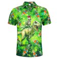 thumbnail image 2 of Camisas hawaianas con estampado 3D de dinosaurios y gatos divertidos para hombre, camisas hawaianas de manga corta con botones para vacaciones tropicales, ropa de calle, 2 of 5