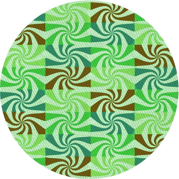 Ahgly Company Machine Washable Indoor Square Transitional Jade Green Area Rugs, 3' Square