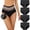 4PACK-Black-A, variant on Women's fashion transparent lace high-waisted panties 4 packs