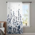 thumbnail image 4 of Blue Botanical Sheer Curtains 54 Inches Long, Dragonfly Flower Leaf Retro Ink Style Light Filering Curtains, Breathable Simi Curtain Privacy Drapes for Kitchen Bathroom Small Window Treatment, 4 of 9