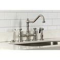thumbnail image 4 of Kingston Brass KS3278BPLBS Bel-Air Two-Handle 4-Hole Deck Mount Bridge Kitchen Faucet with Brass Side Sprayer in Brushed Nickel, 4 of 8