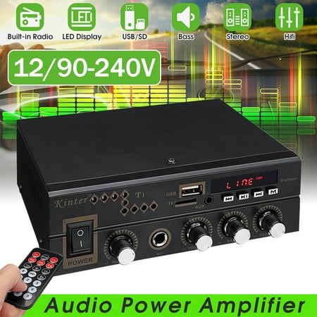 600W Compact HIFI B luetooth Powerful Amplifier System with Wireless Audio Streaming AUX/USB/SD/MIC/TF/FM For Android/ iOS Smartphone (Best Amplifier For Android)