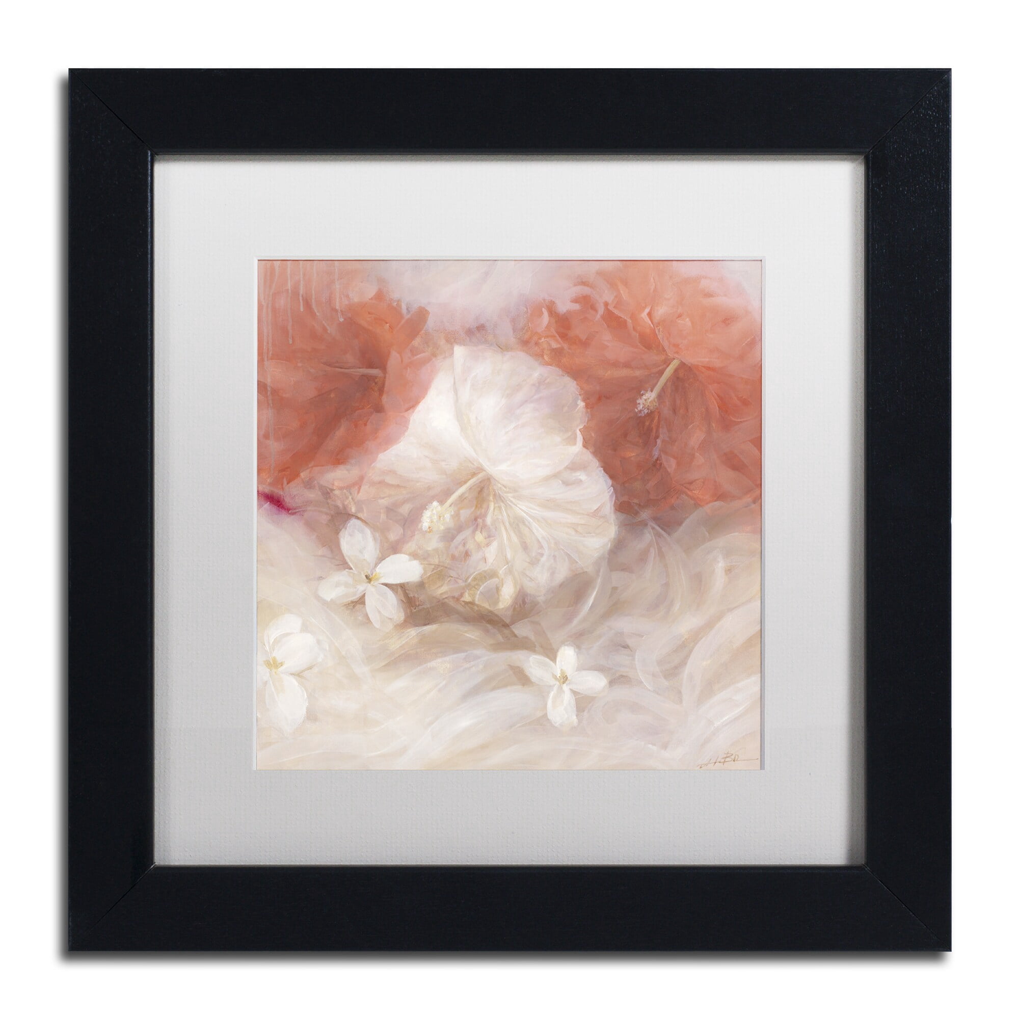 Li Bo 'Hibiscus IV' Matted Framed Art