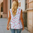 thumbnail image 5 of Uorisanigo Candy Cane Print Women's Sleeveless Blazers Size 3XL V Neck Womens Waistcoat Vest Open Front Loose Vest Top Dressy Outerwear, 5 of 7